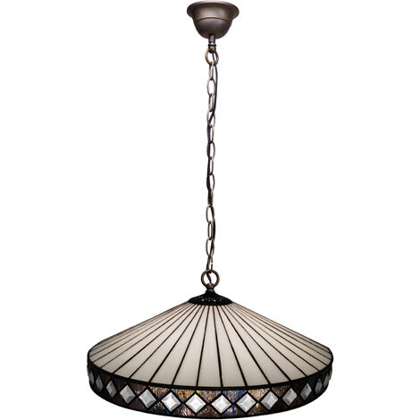 Lámpara Colgante de techo mayor con cadena diámetro 45cm Tiffany Serie Ilumina 290199