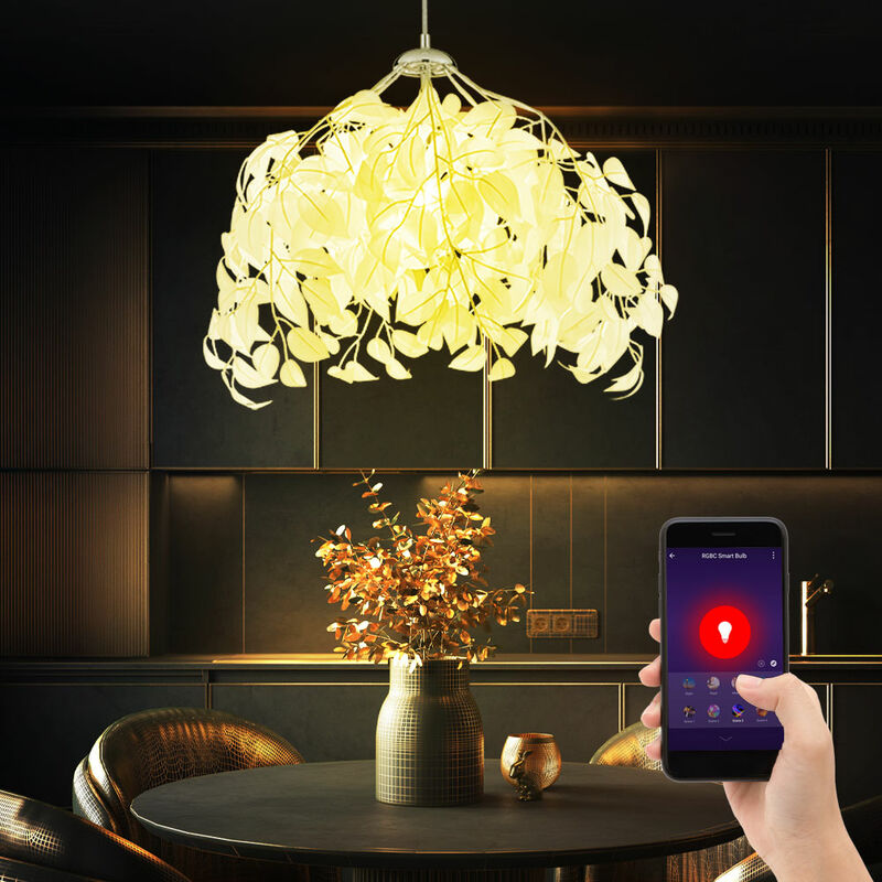 

Lámpara colgante de techo Smart Home El atenuador de la APLICACIÓN ALEXA GOOGLE deja la luz en un conjunto que incluye bombillas LED RGB