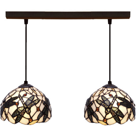 Lámpara Colgante de techo Tiffany regleta Serie Pedrera D-20cm x2 224802