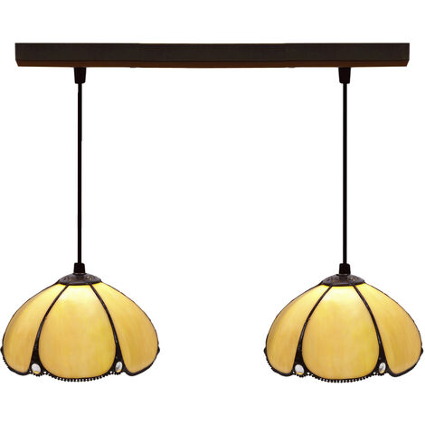 Lámpara Colgante de techo Tiffany regleta Serie Virginia D-20cm x2 212902