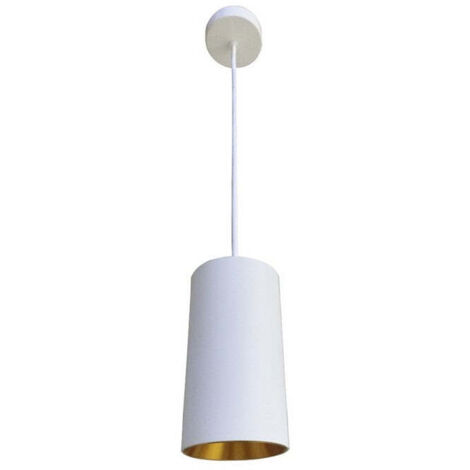 Lámpara Colgante de Techo Tubo LED 15W 3000K 15cm con Interior Dorado