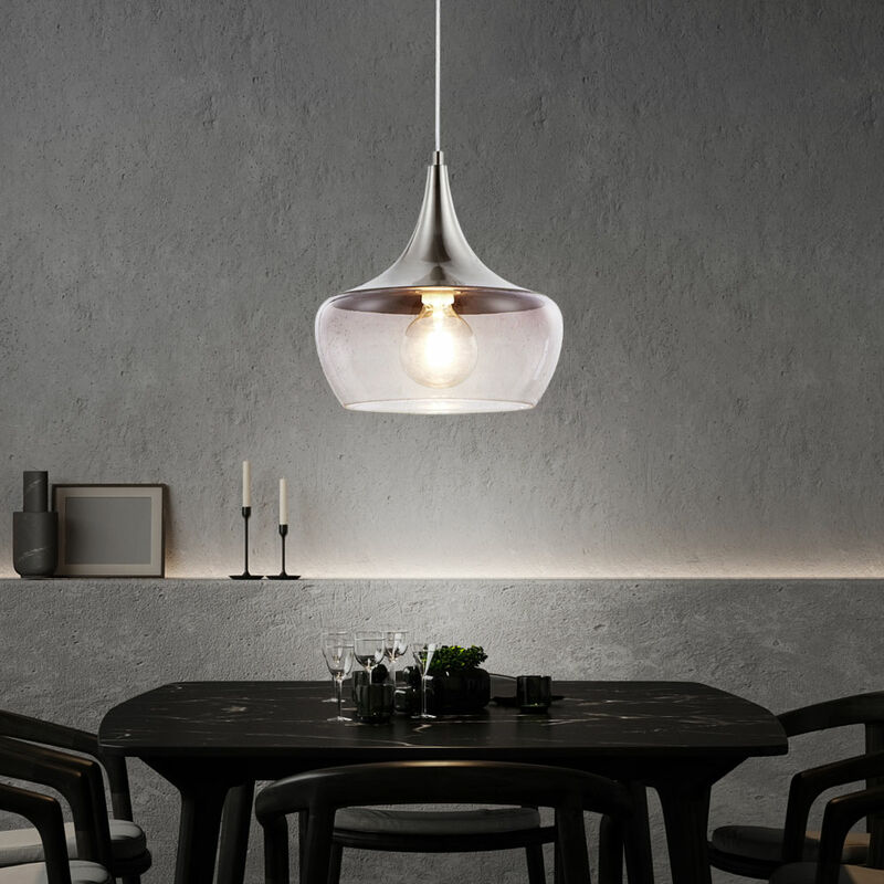 

Lámpara colgante de techo VINTAGE salón comedor iluminación retro focos de vidrio lámpara colgante humo