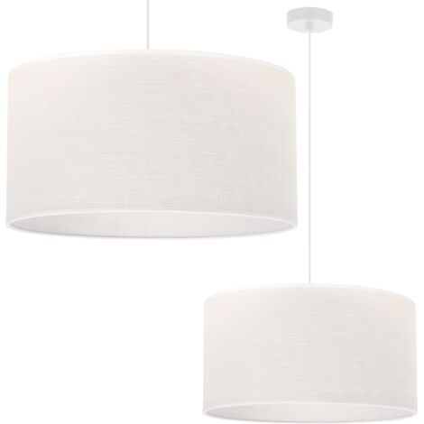 LÁMPARA COLGANTE DE YUTE BLANCO 1 PANTALLA PLANA BLANCA 45CM E27