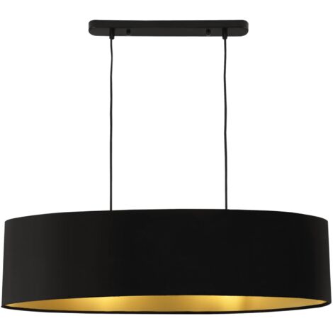 Lámpara colgante decorativa Aplique de metal y textil con 2 casquillos 78 cm 030003944