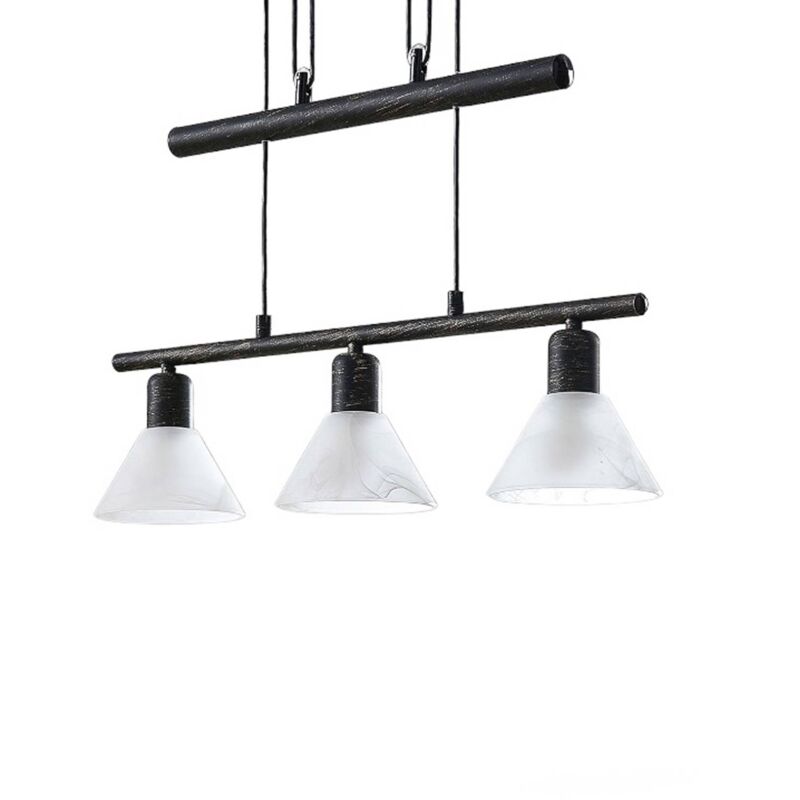 

Lámpara colgante Delira 3 luces, negro, regulable