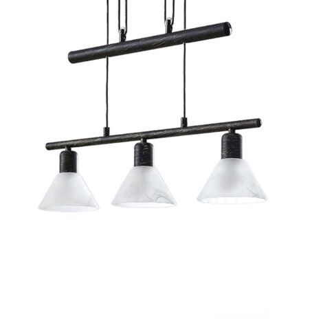 Lámpara colgante Delira 3 luces, negro, regulable