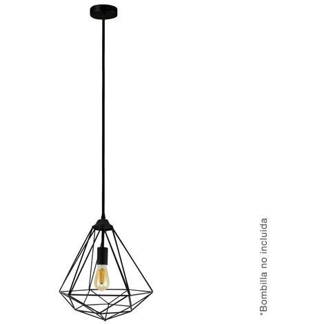 Lampara colgante Diamond E27 1M Negro