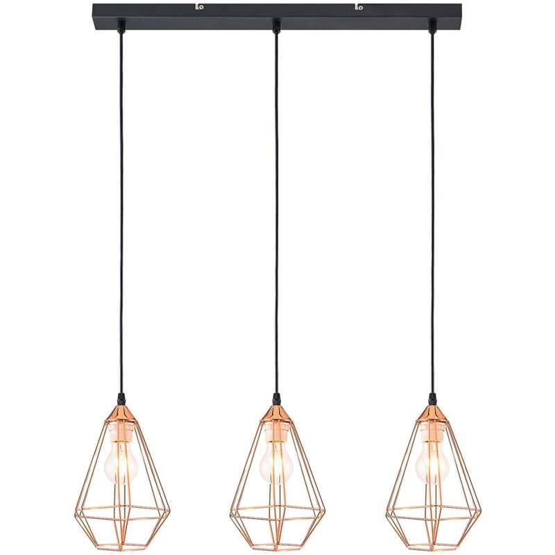 

Lindby - Lámpara colgante Elda tipo jaula, alargada, cobre