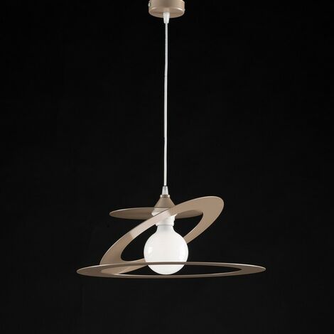 Lámpara colgante en hierro gris paloma cortada con láser una luz de diámetro 40x h18 cm