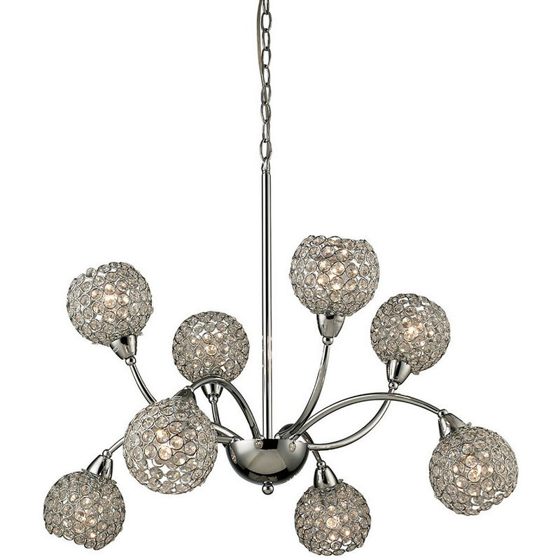 Inspired Escado Colgante 8 Luces E14 Cromo Pulido/Cristal
