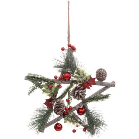 Lámpara colgante Etoile branchage roja 30 cm - Feeric lights & christmas