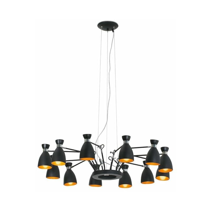 

Lampara colgante Faro Barcelona Retro 20048 Negro/Cobre 12 lamparas
