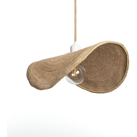 Lámpara Colgante Fibras Naturales Devmani ILUZZIA L Textil Natural