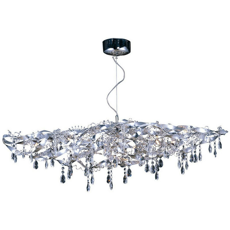 Inspired Fusion Colgante Lineal 10 Luces G4 Cromo Pulido/Cristal, no Compatible con led/cfl