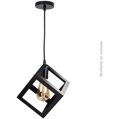 Lámpara colgante Gembu E27 Ø150mm Negra