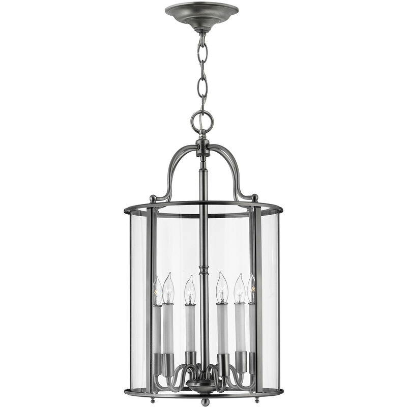 

Elstead Gentry - Lámpara colgante de techo grande, 6 luces, peltre, E14