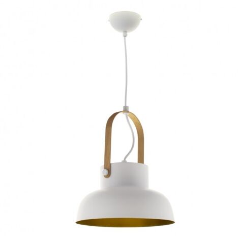 Lampara Colgante Guimar 1xe27 Blanco Campana 50-120x24d de FABRILAMP.