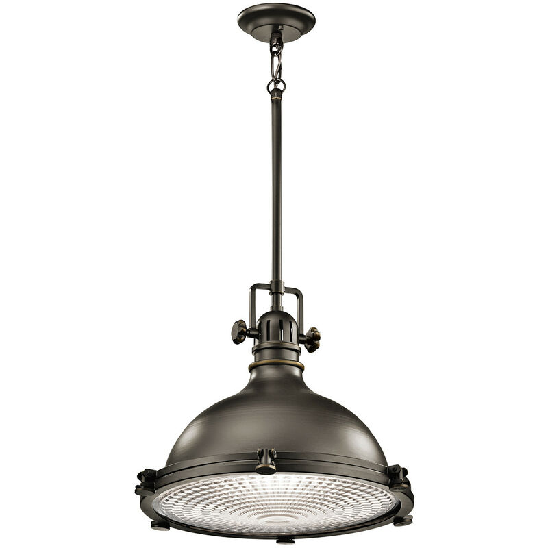 

Elstead Hatteras Bay - Lámpara colgante de techo tipo domo grande con 1 luz, bronce antiguo, E27
