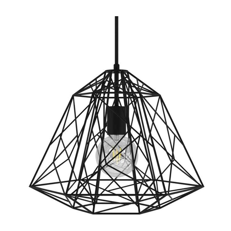

Creative Cables - Lámpara colgante hecha en Italia con cable textil, pantalla Apollo y detalles metálicos | Con bombilla - Negro - Negro