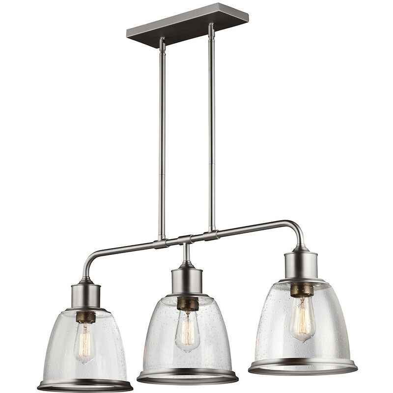 

Elstead Hobson - Lámpara colgante tipo isla de 3 luces para techo, níquel satinado, E27