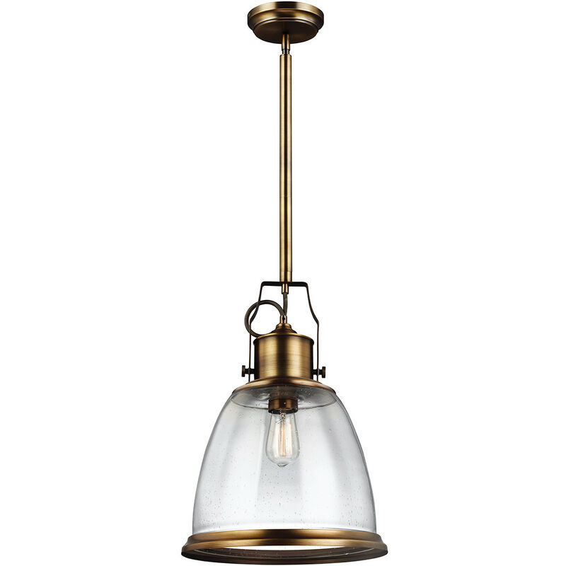 

Hobson - 1 luz colgante de techo tipo domo grande de latón, E27 - Elstead