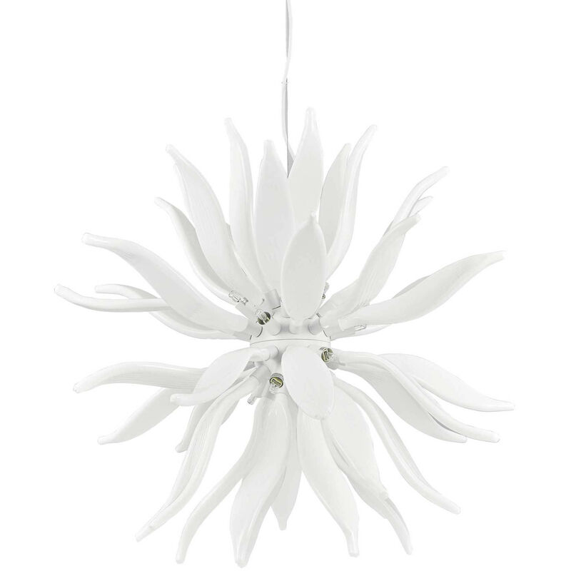 

Ideal Lux Leaves - Lámpara colgante de techo grande con 12 luces, blanca, G9