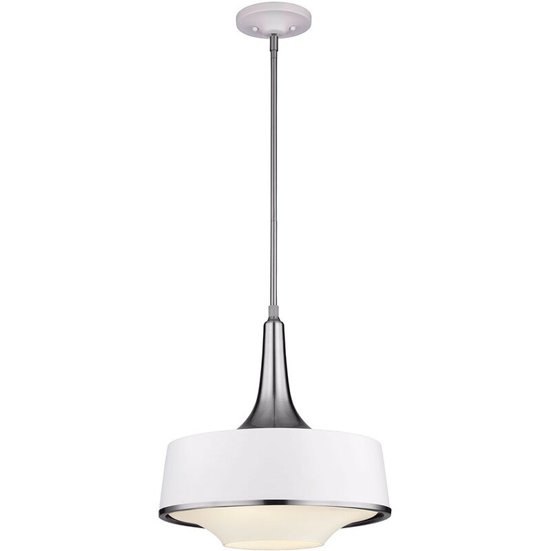 

Elstead - Lámpara colgante de techo con 4 luces, color blanco, acero cepillado, E27