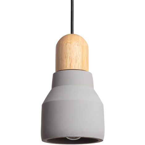 Lámpara Colgante Hormigón y Madera Luster Gris Piedra