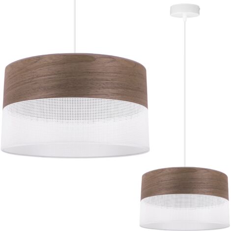 LÁMPARA COLGANTE INDIVIDUAL, PANTALLA DE CHAPA DE NOGAL, 30 CM