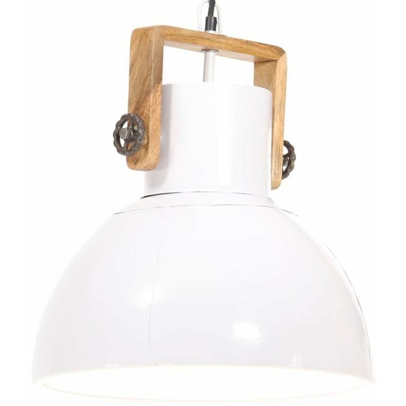 

Lampara colgante industrial 25 W blanca redonda 40 cm E27