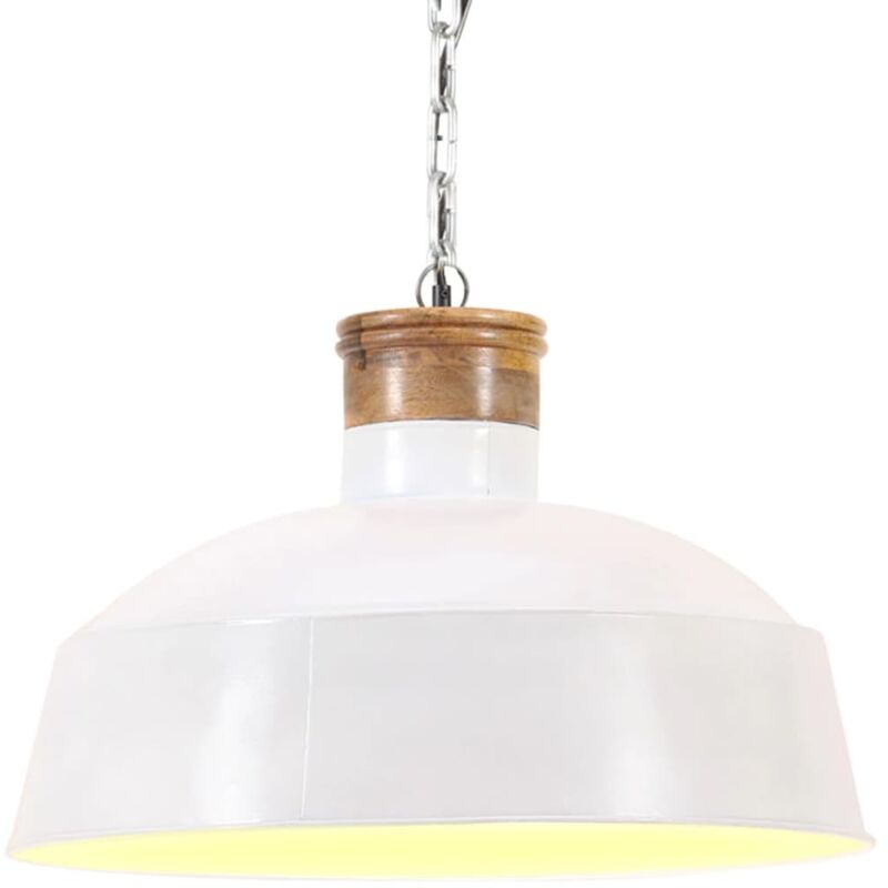 

vidaXL Lámpara colgante industrial 32 cm blanca E27 - Blanco