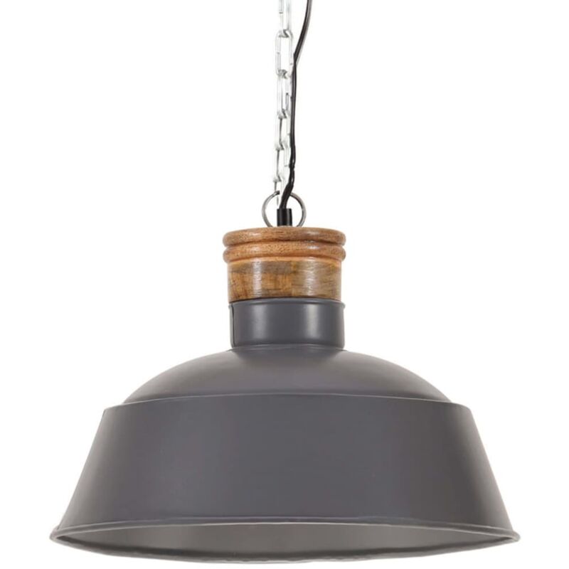 

vidaXL Lámpara colgante industrial 42 cm gris E27 - Gris