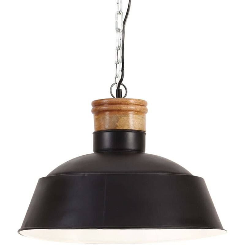 

vidaXL Lámpara colgante industrial 42 cm negro E27 - Negro