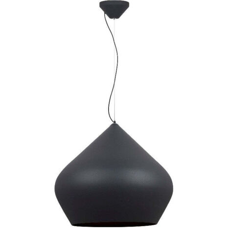 Lámpara Colgante Industrial con Tulipa Maxi Negra e Interior Oro Viejo