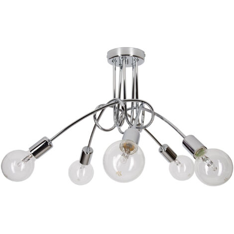 Lámpara colgante industrial Edison cromada