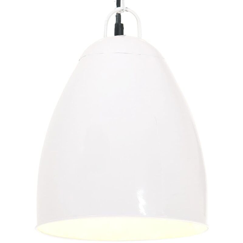 

Lámpara colgante industrial redonda 25 W blanca 32 cm E27