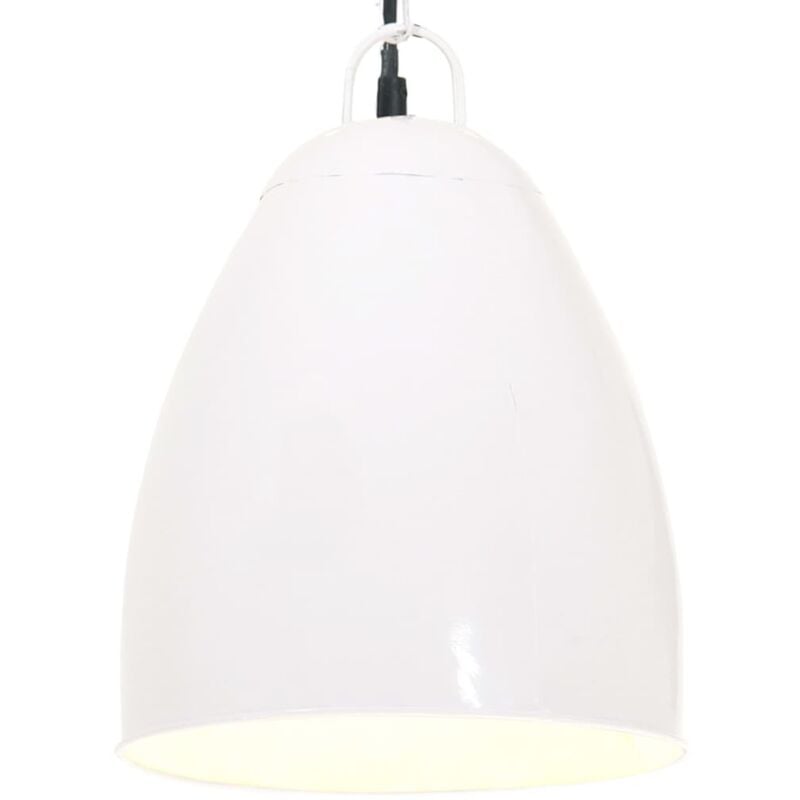 

vidaXL Lámpara colgante industrial redonda 25 W blanca 32 cm E27 - Blanco