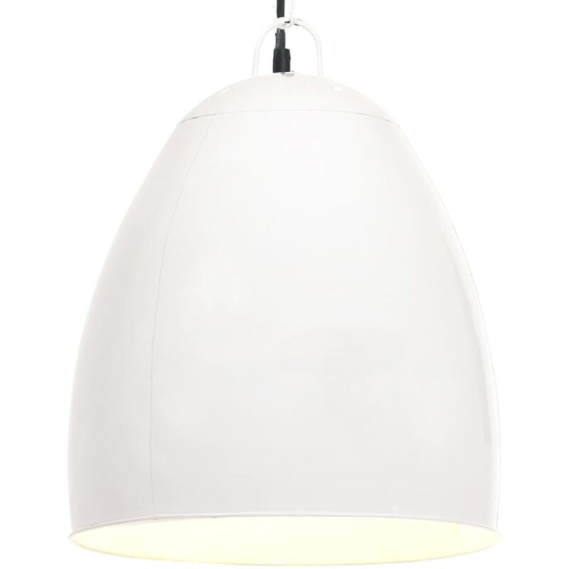 

vidaXL Lámpara colgante industrial redonda 25 W blanca 42 cm E27 - Blanco