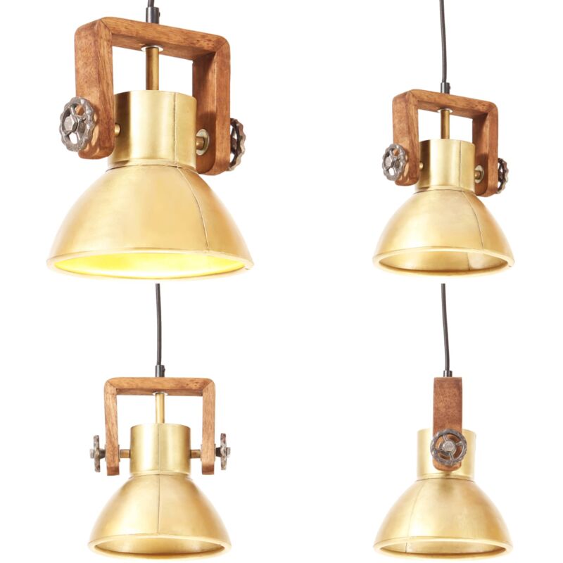 Lámpara colgante industrial redonda 25 W latón 19 cm E27 - Lámpara de techo redonda - Lámpara de hierro