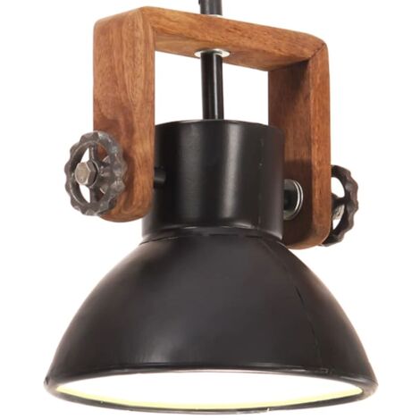 vidaXL Lámpara colgante industrial redonda 25 W negro 19 cm E27 - Negro