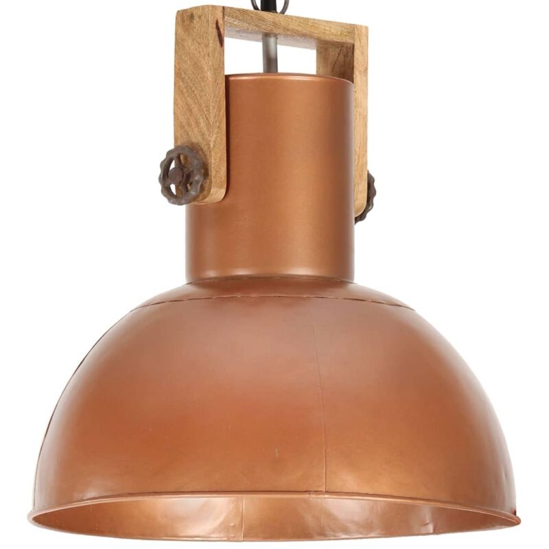

vidaXL Lámpara colgante industrial redonda mango 25 W cobre 32 cm E27 - Naranja