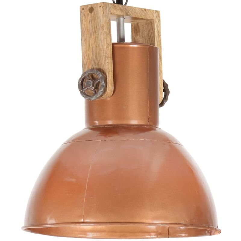 

vidaXL Lámpara colgante industrial redonda mango 25 W cobre 42 cm E27 - Rojo