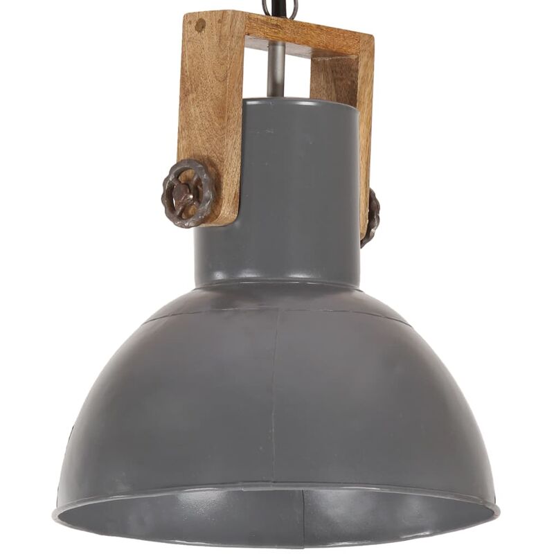 

Lámpara colgante industrial redonda mango 25 W gris 32 cm E27
