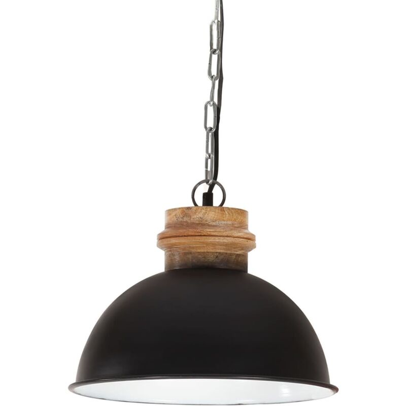 

Lámpara colgante industrial redonda mango 25 W negra 32 cm E27