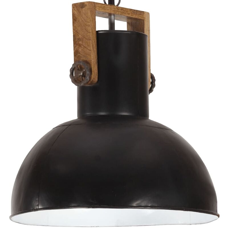 

Lámpara colgante industrial redonda mango 25 W negra 42 cm E27