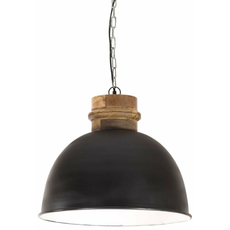 

Lampara colgante industrial redonda mango 25 W negra 50 cm E27