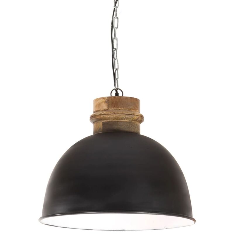

Lámpara colgante industrial redonda mango 25 W negra 50 cm E27