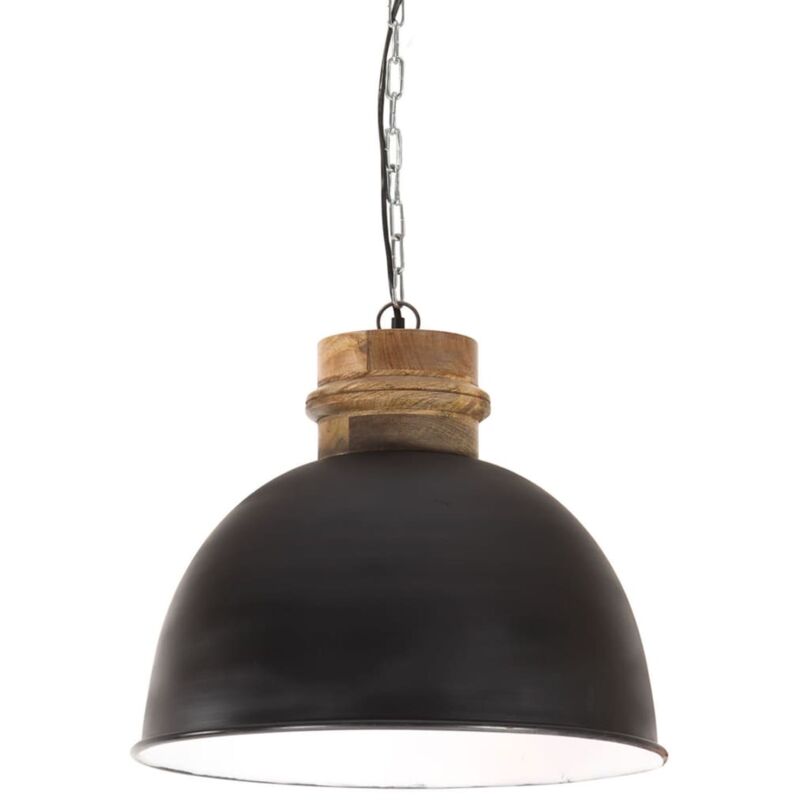 

vidaXL Lámpara colgante industrial redonda mango 25 W negra 50 cm E27 - Negro