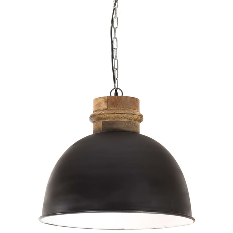 

Lampara colgante industrial redonda mango 25 W negra 50 cm E27