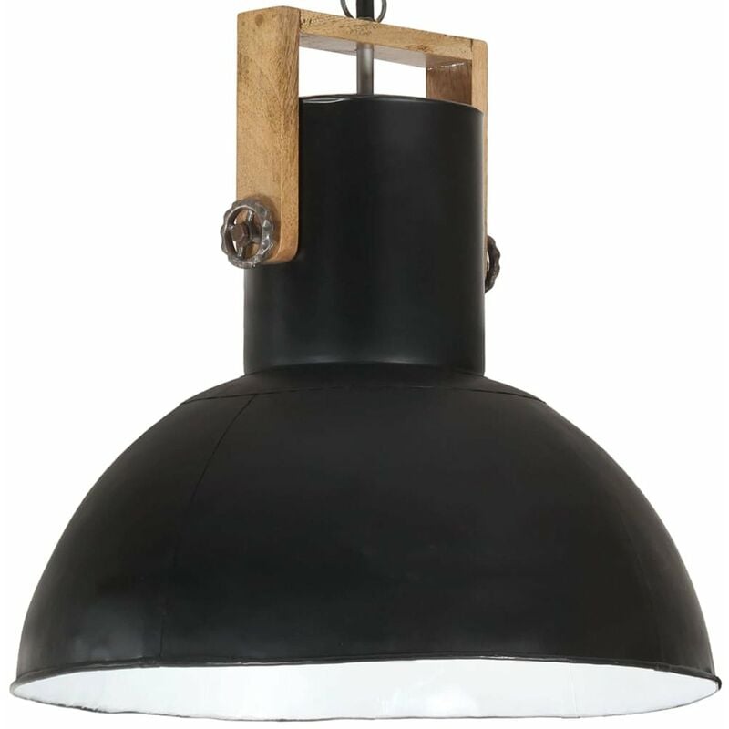 

Lampara colgante industrial redonda mango 25 W negra 52 cm E27